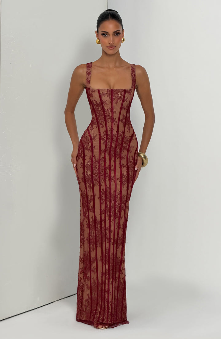 Thea | Women's Elegant Square Neck Maxi Dress
