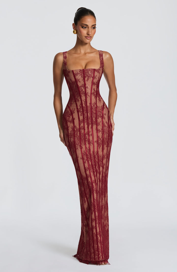 Thea | Women's Elegant Square Neck Maxi Dress