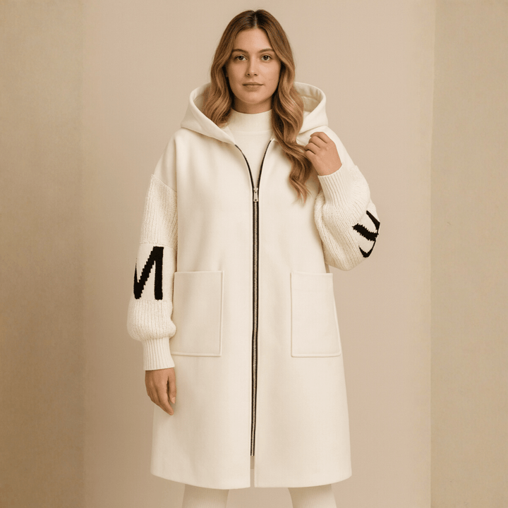 Romilly | Women's Oversized Longline Hooded Wool-Look Coat