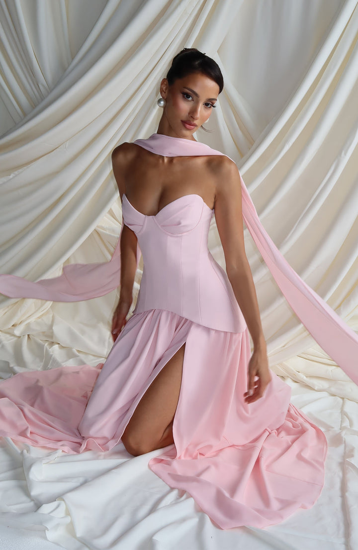 Gia | Women's Evening Crepe Corset Maxi Dress