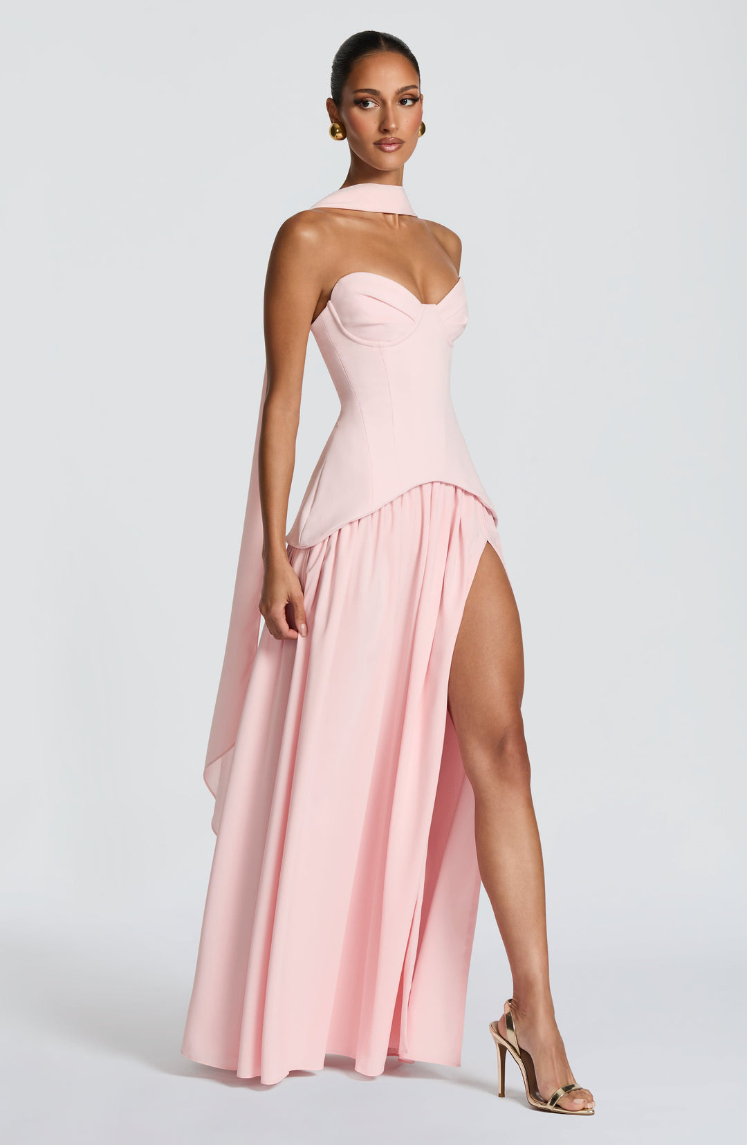 Gia | Women's Evening Crepe Corset Maxi Dress