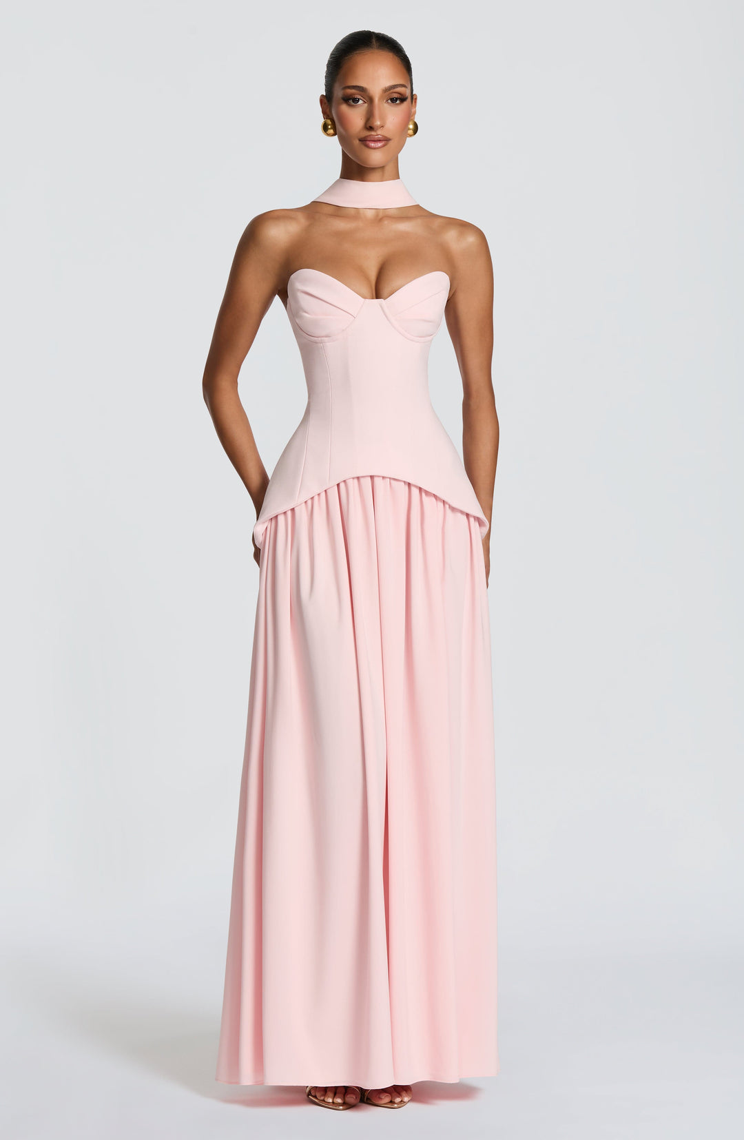 Gia | Women's Evening Crepe Corset Maxi Dress
