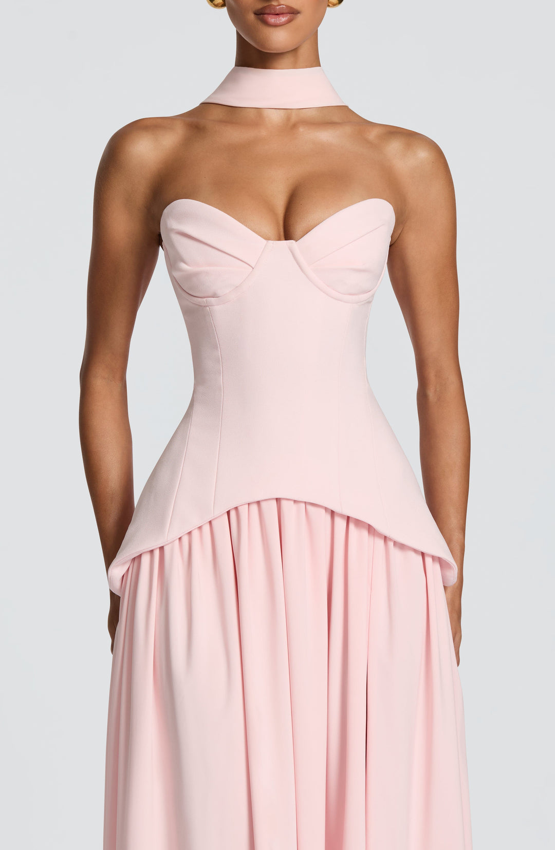 Gia | Women's Evening Crepe Corset Maxi Dress
