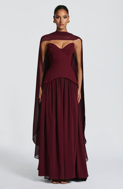 Gia | Women's Evening Crepe Corset Maxi Dress