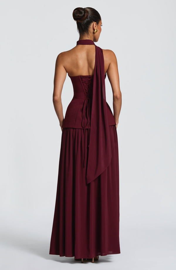 Gia | Women's Evening Crepe Corset Maxi Dress