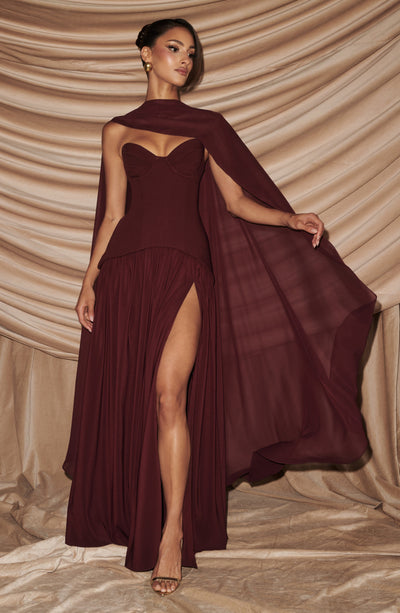 Gia | Women's Evening Crepe Corset Maxi Dress