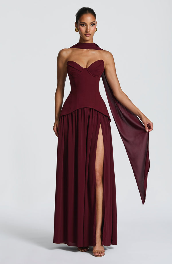 Gia | Women's Evening Crepe Corset Maxi Dress