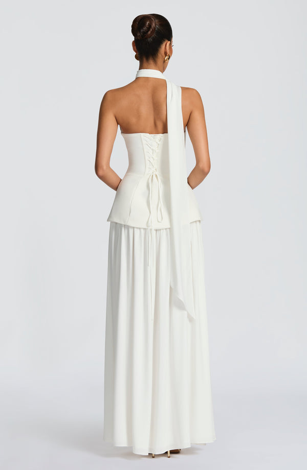 Gia | Women's Evening Crepe Corset Maxi Dress