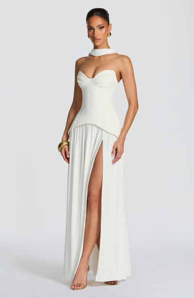 Gia | Women's Evening Crepe Corset Maxi Dress