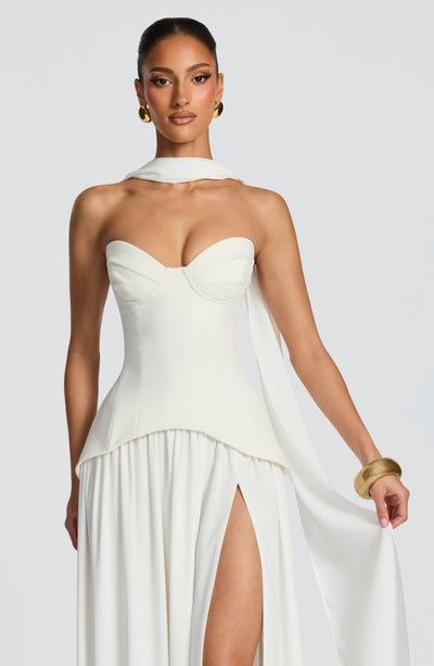 Gia | Women's Evening Crepe Corset Maxi Dress
