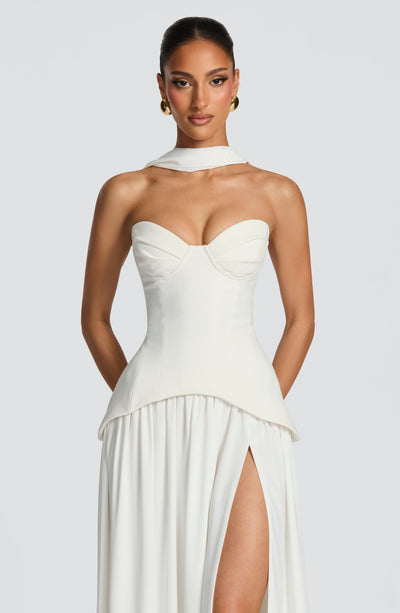 Gia | Women's Evening Crepe Corset Maxi Dress
