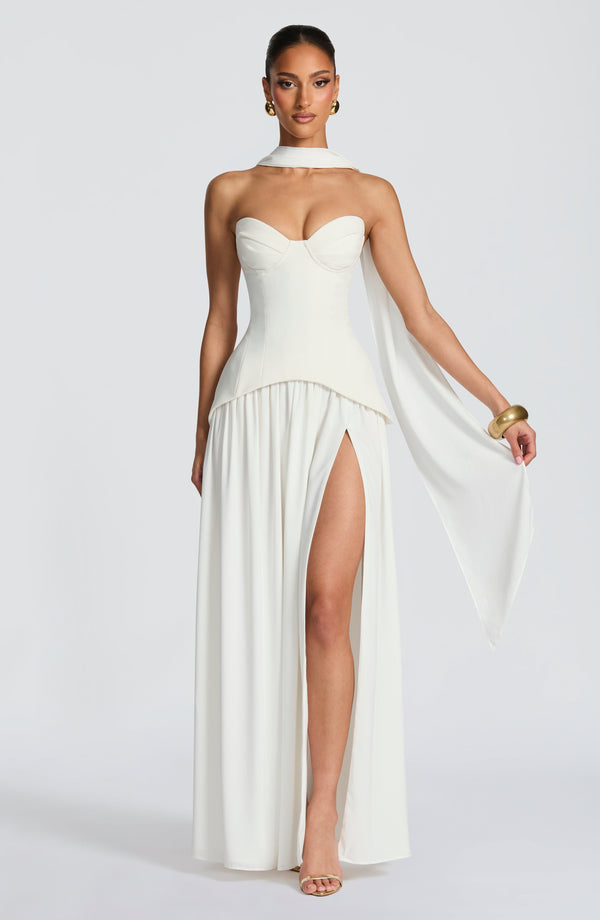 Gia | Women's Evening Crepe Corset Maxi Dress