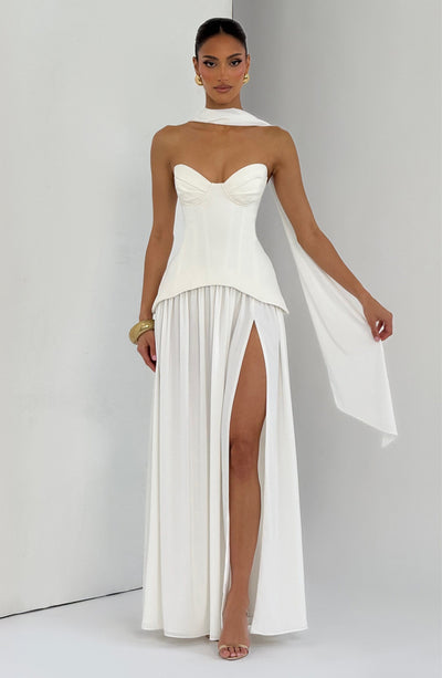 Gia | Women's Evening Crepe Corset Maxi Dress