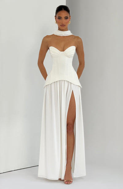 Gia | Women's Evening Crepe Corset Maxi Dress