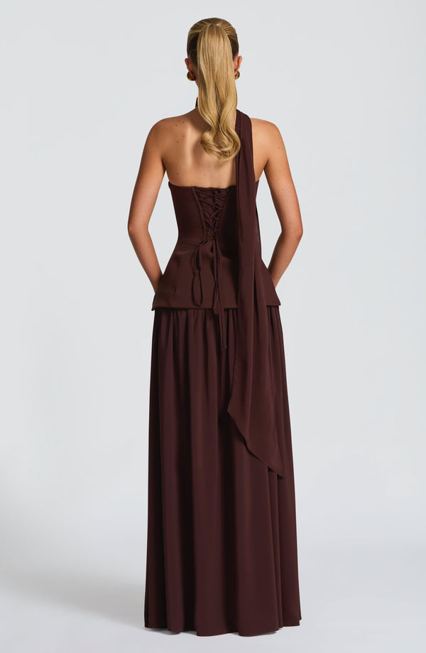 Gia | Women's Evening Crepe Corset Maxi Dress