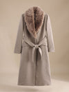Ivy | Belted Faux Fur Collar Longline Coat